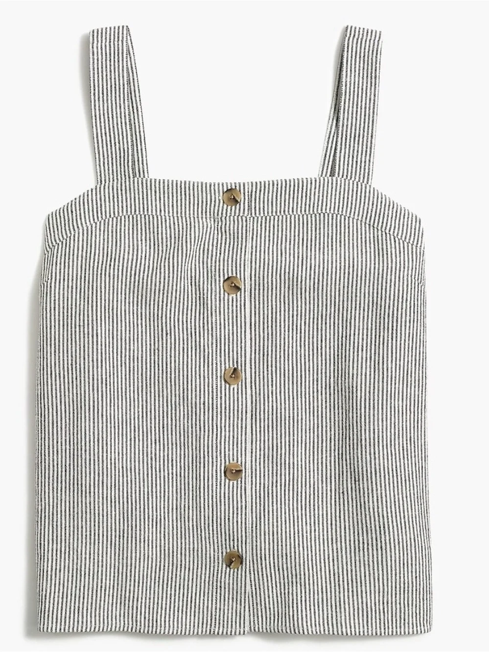 J.Crew Linen Blend Striped Button Front Tank Top Women’s Size Small